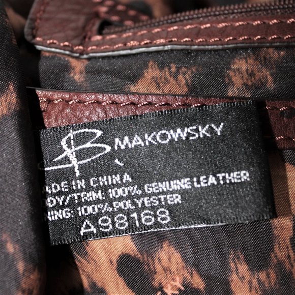 B. Makowsky Brown Leather Medium Shoulder Bag - Picture 8 of 8